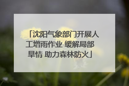 沈阳气象部门开展人工增雨作业 缓解局部旱情 助力森林防火